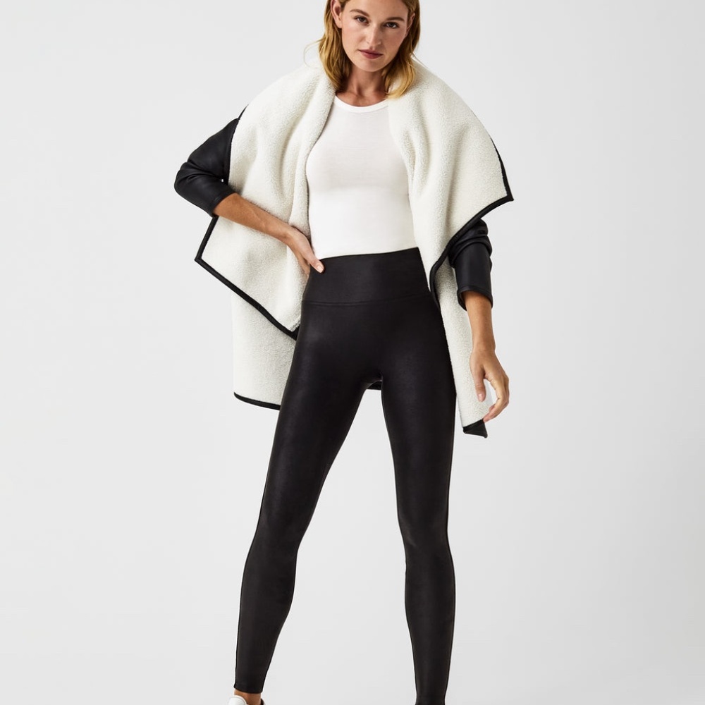 Spanx Faux Leather Fleece Lined Leggings